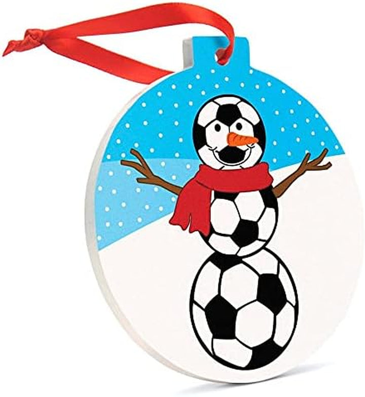 Soccer Ceramic Ornament | Snowman Christmas Ornament