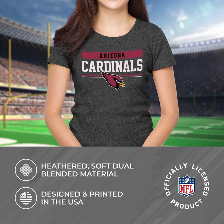 NFL Women'S Team Block Charcoal Tagless T-Shirt - Cotton Blend - Rock Game Day with Perfect Comfort & Style (Arizona Cardinals - Charcoal, Womens X-Large)