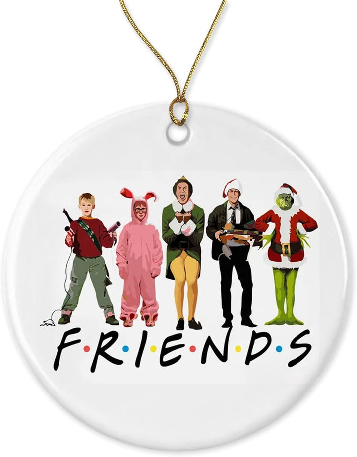 Christmas Movie Characters Friends Ornament - Funny Friends Ornament Ceramic Ornament Printed on Both Sides