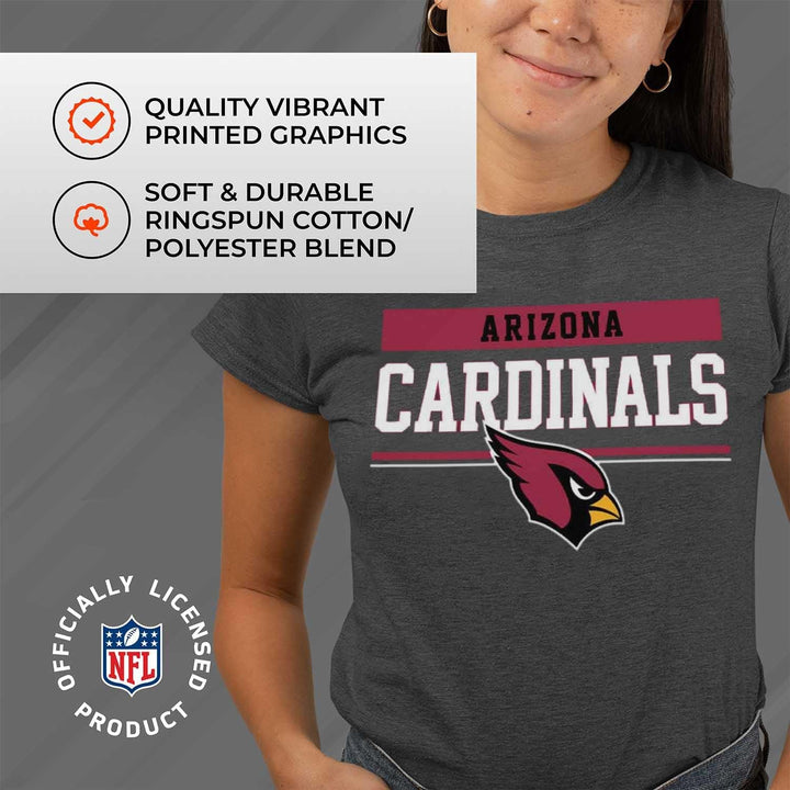 NFL Women'S Team Block Charcoal Tagless T-Shirt - Cotton Blend - Rock Game Day with Perfect Comfort & Style (Arizona Cardinals - Charcoal, Womens X-Large)